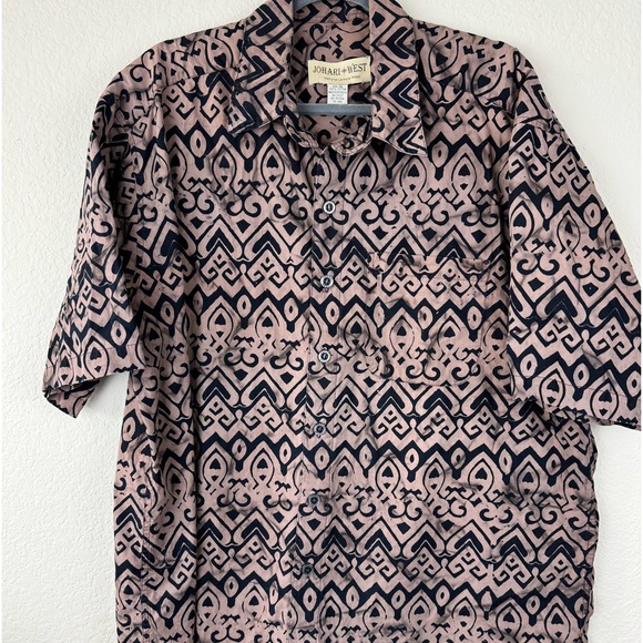 Johari West Short Sleeve Tie Die Hawaiian Button Up Shirt XL‎ - Picture 3 of 12